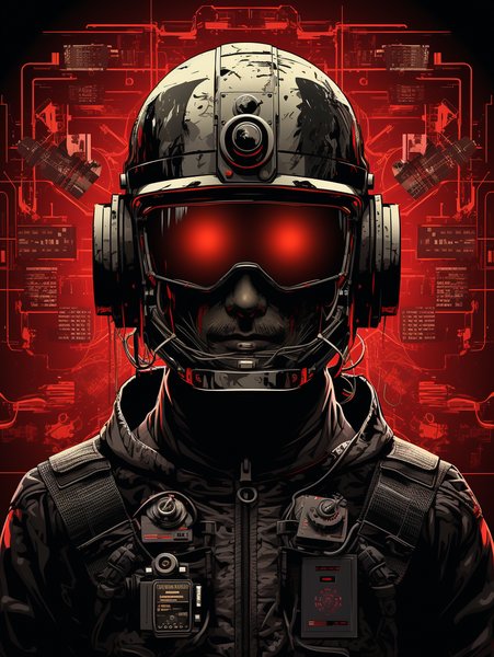 Ultra Sharp Portrait Of A Man - Futuristic & Cyberpunk Screen Print T-Shirt & Hoodie