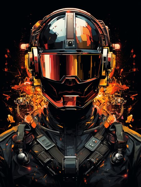 Ultra Sharp Portrait Of A Man - Futuristic & Cyberpunk Screen Print T-Shirt & Hoodie