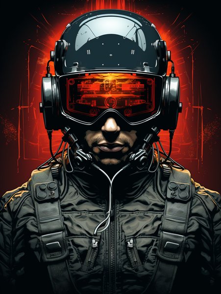 Ultra Sharp Portrait Of A Man - Futuristic & Cyberpunk Screen Print T-Shirt & Hoodie