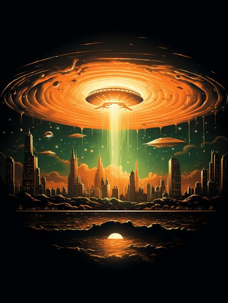 A 1950sstyle Flying S - Futuristic & Cyberpunk Screen Print T-Shirt & Hoodie
