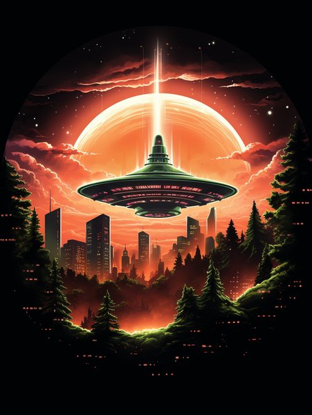 A 1950sstyle Flying S - Futuristic & Cyberpunk Screen Print T-Shirt & Hoodie