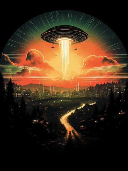 A 1950sstyle Flying S - Futuristic & Cyberpunk Screen Print T-Shirt & Hoodie