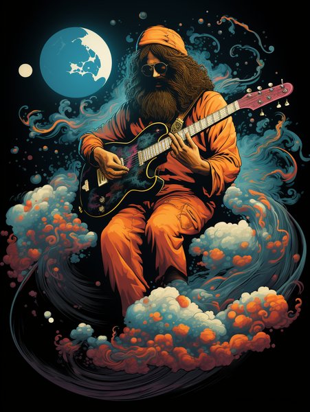A 1960s Hippie Playin - Futuristic & Cyberpunk Screen Print T-Shirt & Hoodie