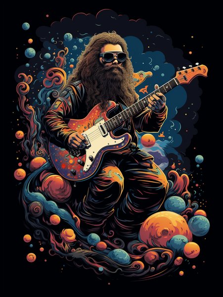 A 1960s Hippie Playin - Futuristic & Cyberpunk Screen Print T-Shirt & Hoodie