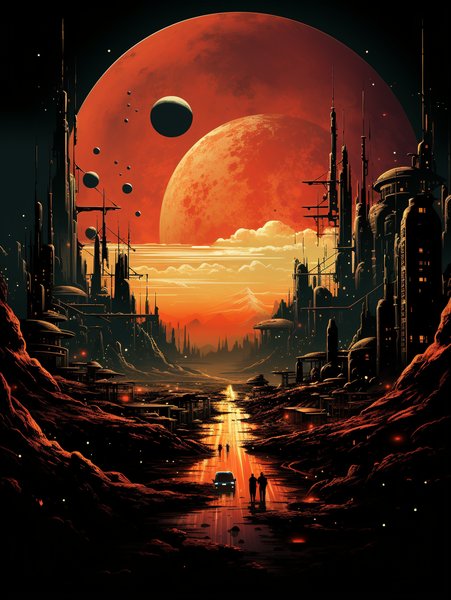 A Bustling Cityscape - Futuristic & Cyberpunk Screen Print T-Shirt & Hoodie