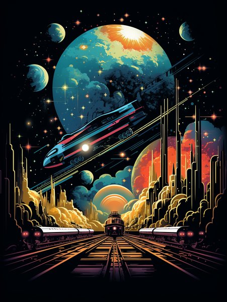 A Bustling Intergalac - Futuristic & Cyberpunk Screen Print T-Shirt & Hoodie