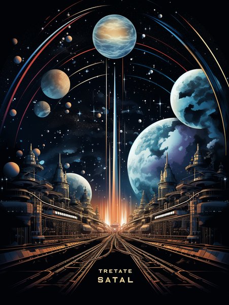 A Bustling Intergalac - Futuristic & Cyberpunk Screen Print T-Shirt & Hoodie