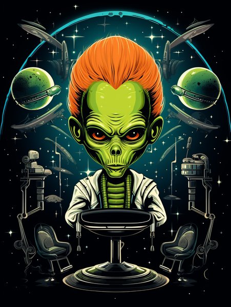 A Classic Barbershop - Futuristic & Cyberpunk Screen Print T-Shirt & Hoodie
