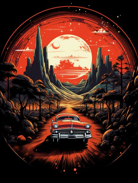 A Classic Drive In Th - Futuristic & Cyberpunk Screen Print T-Shirt & Hoodie
