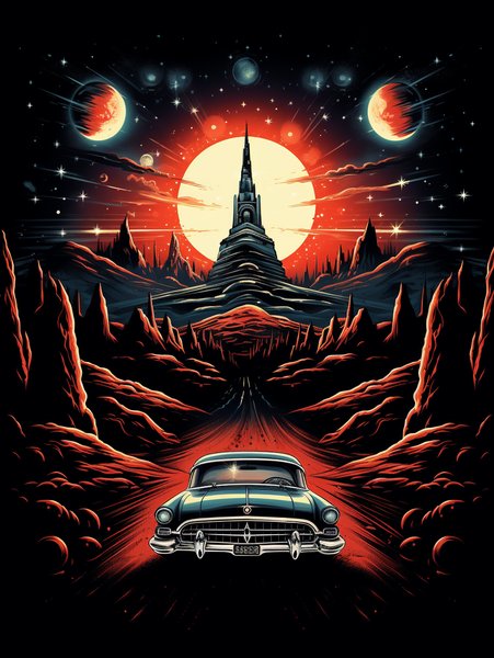 A Classic Drive In Th - Futuristic & Cyberpunk Screen Print T-Shirt & Hoodie