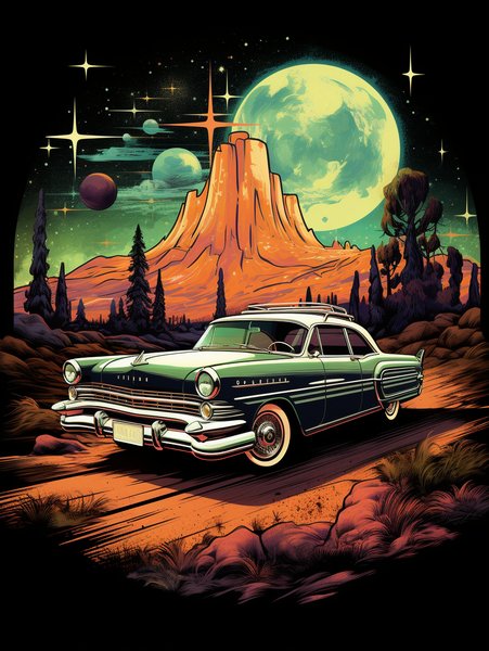 A Family Road Trip In - Futuristic & Cyberpunk Screen Print T-Shirt & Hoodie