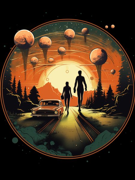 A Family Road Trip In - Futuristic & Cyberpunk Screen Print T-Shirt & Hoodie