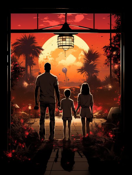 A Classic Family Watching A H - Futuristic & Cyberpunk Screen Print T-Shirt & Hoodie
