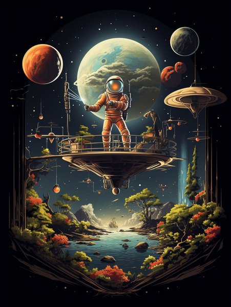 A Floating Diner In T - Futuristic & Cyberpunk Screen Print T-Shirt & Hoodie