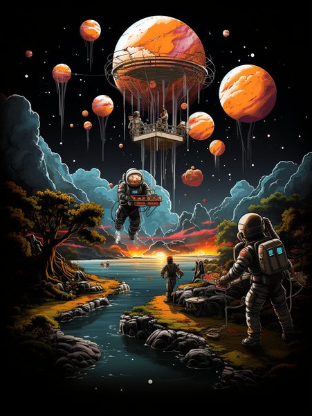 A Floating Diner In T - Futuristic & Cyberpunk Screen Print T-Shirt & Hoodie