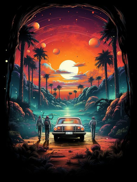 A Galactic Safari Wit - Futuristic & Cyberpunk Screen Print T-Shirt & Hoodie