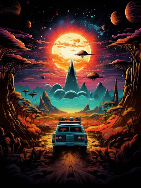 A Galactic Safari Wit - Futuristic & Cyberpunk Screen Print T-Shirt & Hoodie