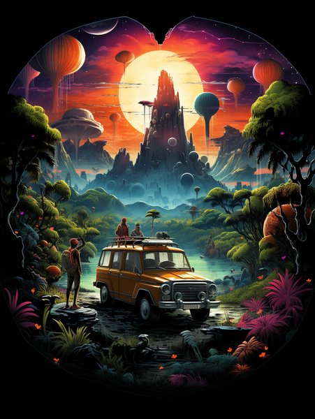 A Galactic Safari Wit - Futuristic & Cyberpunk Screen Print T-Shirt & Hoodie