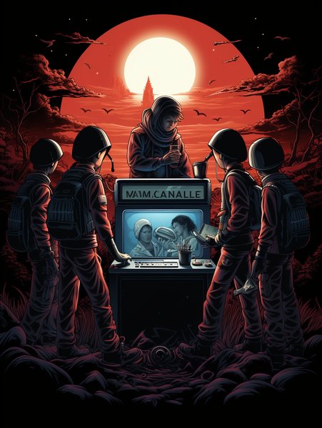 A Group Of Teenagers - Futuristic & Cyberpunk Screen Print T-Shirt & Hoodie