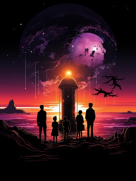 A Group Of Teenagers - Futuristic & Cyberpunk Screen Print T-Shirt & Hoodie