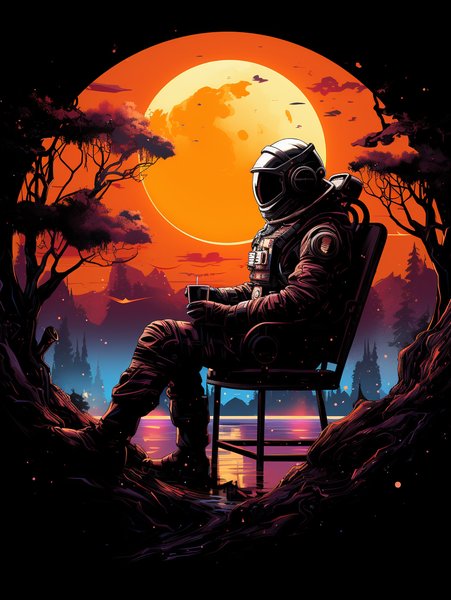 A Man In A Sleek Spac - Futuristic & Cyberpunk Screen Print T-Shirt & Hoodie