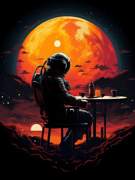 A Man In A Sleek Spac - Futuristic & Cyberpunk Screen Print T-Shirt & Hoodie