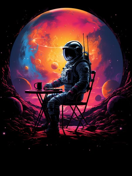 A Man In A Sleek Spac - Futuristic & Cyberpunk Screen Print T-Shirt & Hoodie