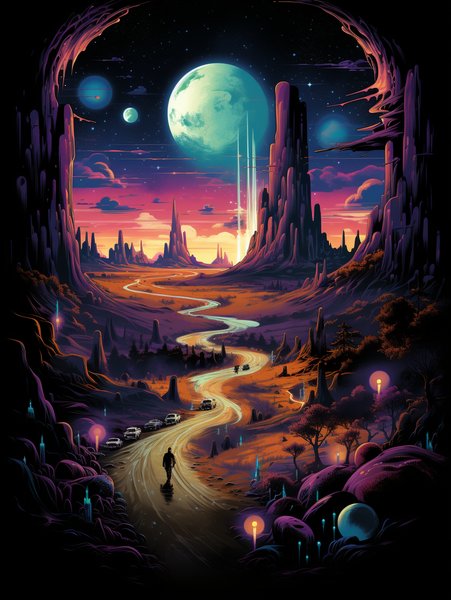 A Panoramic View Of A - Futuristic & Cyberpunk Screen Print T-Shirt & Hoodie