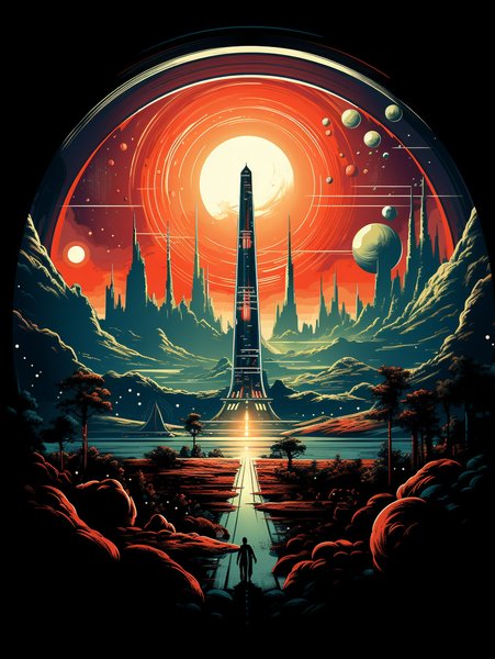 A Panoramic View Of A - Futuristic & Cyberpunk Screen Print T-Shirt & Hoodie