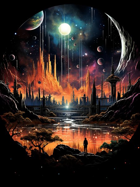 A Grand Worlds Fair Set In Th - Futuristic & Cyberpunk Screen Print T-Shirt & Hoodie
