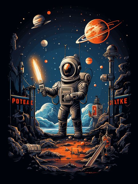 A Retro Space Post Of - Futuristic & Cyberpunk Screen Print T-Shirt & Hoodie