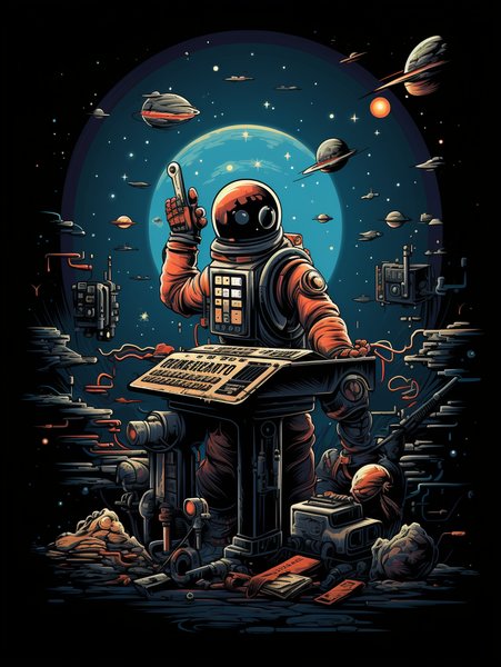 A Retro Space Post Of - Futuristic & Cyberpunk Screen Print T-Shirt & Hoodie