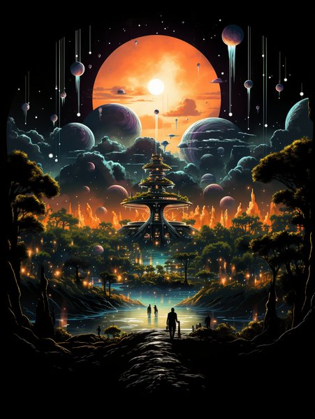 A Grand Worlds Fair Set In Th - Futuristic & Cyberpunk Screen Print T-Shirt & Hoodie