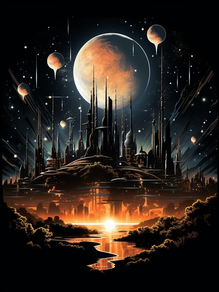 A Grand Worlds Fair Set In Th - Futuristic & Cyberpunk Screen Print T-Shirt & Hoodie