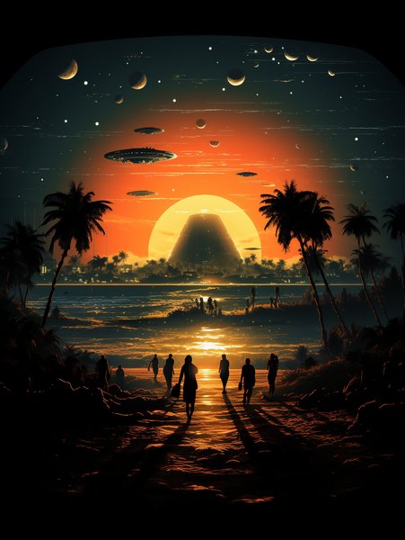 A Space Age Beach Par - Futuristic & Cyberpunk Screen Print T-Shirt & Hoodie