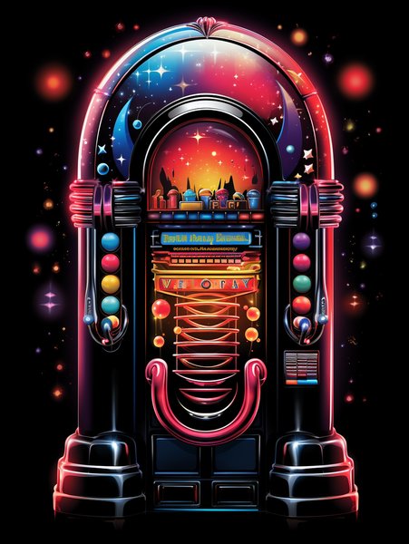 A Space Age Jukebox I - Futuristic & Cyberpunk Screen Print T-Shirt & Hoodie