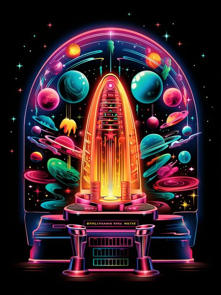 A Space Age Jukebox I - Futuristic & Cyberpunk Screen Print T-Shirt & Hoodie