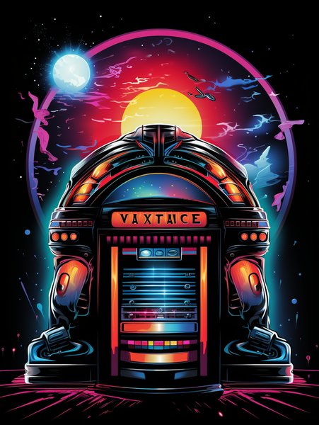 A Space Age Jukebox I - Futuristic & Cyberpunk Screen Print T-Shirt & Hoodie