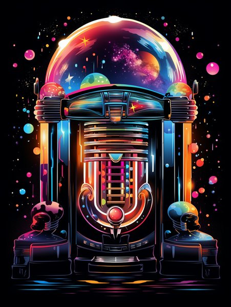 A Space Age Jukebox I - Futuristic & Cyberpunk Screen Print T-Shirt & Hoodie