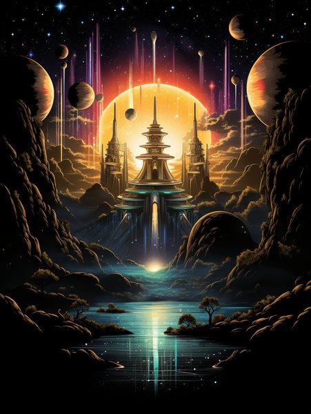 A Grand Worlds Fair Set In Th - Futuristic & Cyberpunk Screen Print T-Shirt & Hoodie