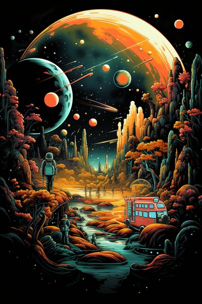 A Space Age School Bu - Futuristic & Cyberpunk Screen Print T-Shirt & Hoodie