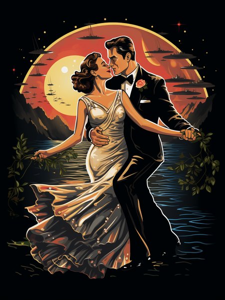 A Swing Dance Party O - Futuristic & Cyberpunk Screen Print T-Shirt & Hoodie