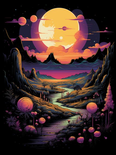 A Tranquil Countrysid - Futuristic & Cyberpunk Screen Print T-Shirt & Hoodie