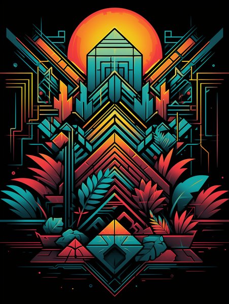 A Vibrant Neon Inspi - Futuristic & Cyberpunk Screen Print T-Shirt & Hoodie