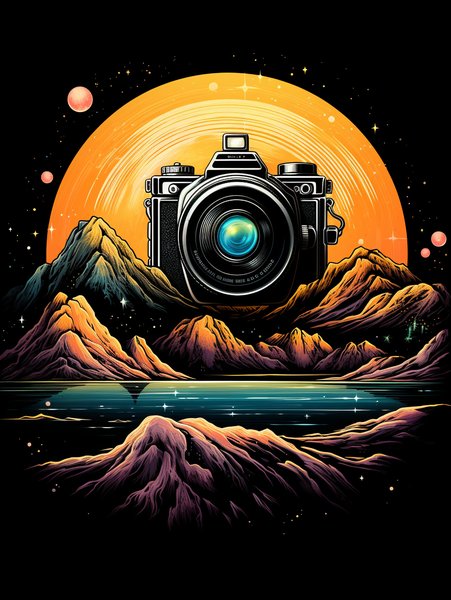 A Vintage Camera With - Futuristic & Cyberpunk Screen Print T-Shirt & Hoodie