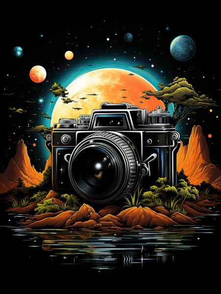 A Vintage Camera With - Futuristic & Cyberpunk Screen Print T-Shirt & Hoodie