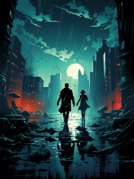A Ray Gun Wielding Detective - Futuristic & Cyberpunk Screen Print T-Shirt & Hoodie