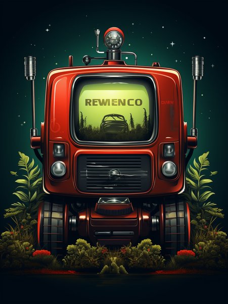 Media Tractor With Tv - Futuristic & Cyberpunk Screen Print T-Shirt & Hoodie