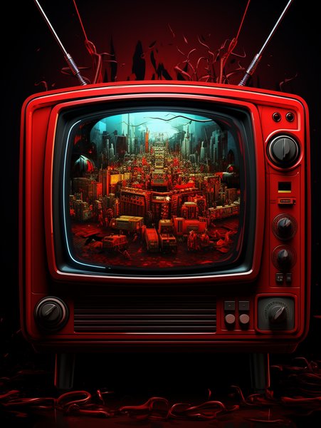 Media Tractor With Tv - Futuristic & Cyberpunk Screen Print T-Shirt & Hoodie