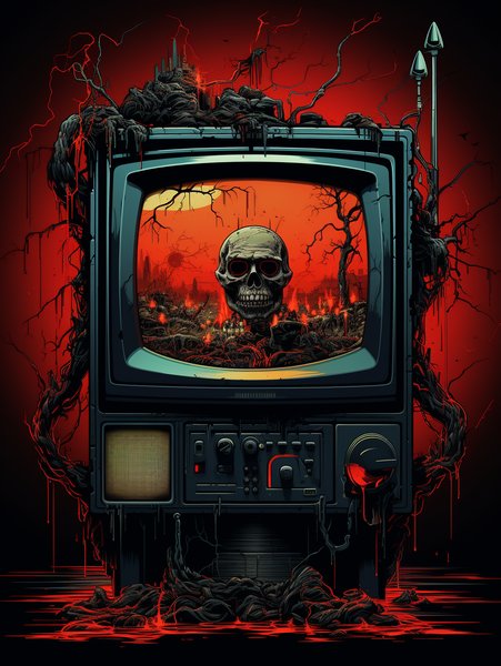 Media Tractor With Tv - Futuristic & Cyberpunk Screen Print T-Shirt & Hoodie
